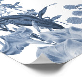 Chinoiserie Blue Floral Willkommen Brautparty Poster (Ecke)