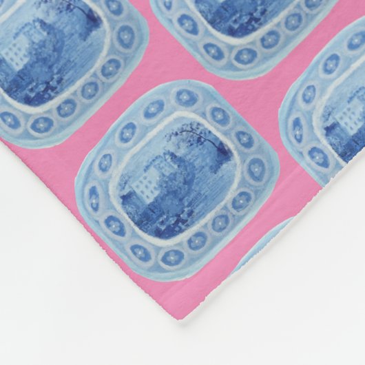 Chinoiserie Blue Ginger Jar Babydecke  Fleecedecke (Ecke)