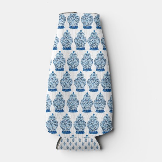 Chinoiserie Blue Ginger Jar Doar kann Cooler flasc Flaschenkühler (Vorderseite)