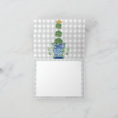 Chinoiserie Blue Ginger Jar Topiary Dankeskarte (Innenseite)