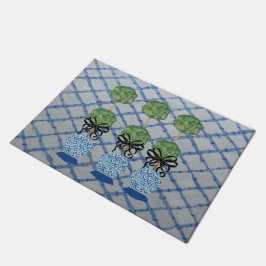 Chinoiserie Blue Ginger Jars Doormat Begrüßungsmat Fußmatte