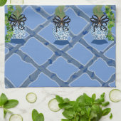 Chinoiserie Blue Ginger Jars Topiary Geschirrtuch (Gefaltet)