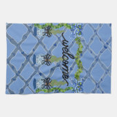 Chinoiserie Blue Ginger Jars Topiary Geschirrtuch (Horizontal)
