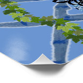 Chinoiserie Blue Ginger Jars Topiary Poster (Ecke)