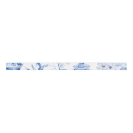 Chinoiserie Blue Grosgrain Ribbon Ripsband