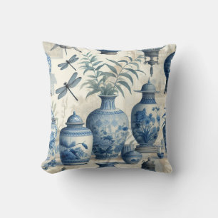 Chinoiserie Blue Jar Kissen