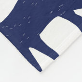 Chinoiserie Blue Mint Black Cat-Whimsical Fleecedecke (Ecke)