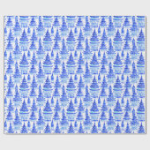 Chinoiserie Blue Pagodas Geschenkpapier (Flach)