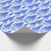 Chinoiserie Blue Pagodas Geschenkpapier (Ecke)