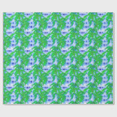 Chinoiserie Blue Pagodas Geschenkpapier (Flach)