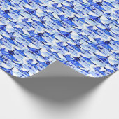 Chinoiserie Blue Pagodas Geschenkpapier (Ecke)