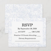Chinoiserie Blue Peony Wedding RSVP Cards Karte (Vorne/Hinten)