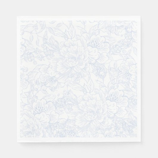 Chinoiserie Blue Peony Wedding Serviette (Vorderseite)