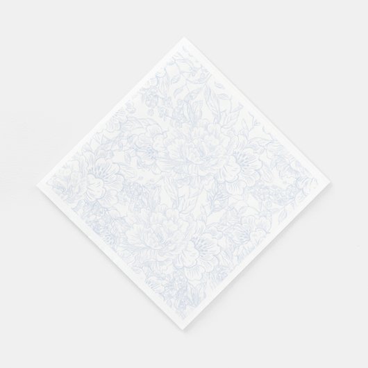 Chinoiserie Blue Peony Wedding Serviette (Ecke)
