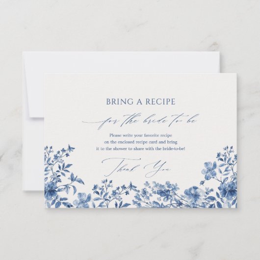 Chinoiserie Blue Recie Anfragekarte RSVP Karte (Vorderseite)