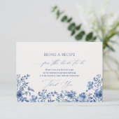 Chinoiserie Blue Recie Anfragekarte RSVP Karte (Stehend Vorderseite)