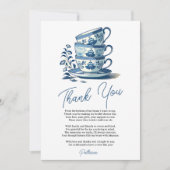 Chinoiserie Blue Stacks Brautparty Teezeremonie Dankeskarte (Vorderseite)