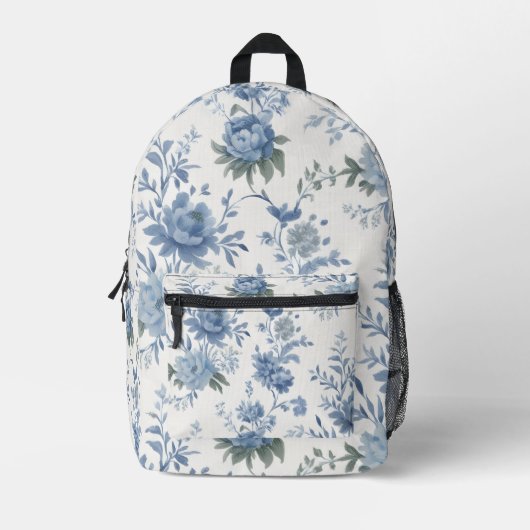 Chinoiserie Blue Toile Rucksack (Vorderseite)