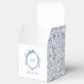 Chinoiserie Blue Toile Wappen Hochzeit Geschenkschachtel (Geöffnet)