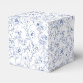 Chinoiserie Blue Toile Wappen Hochzeit Geschenkschachtel (Rückseite)