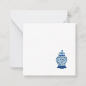 Chinoiserie Blue und White Ginger Jar Mitteilungskarte (Vorderseite)