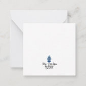 Chinoiserie Blue und White Ginger Jar Mitteilungskarte (Rückseite)