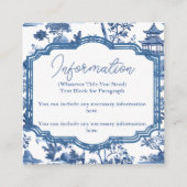 Chinoiserie Blue Wedding Details Card Begleitkarte (Vorderseite)