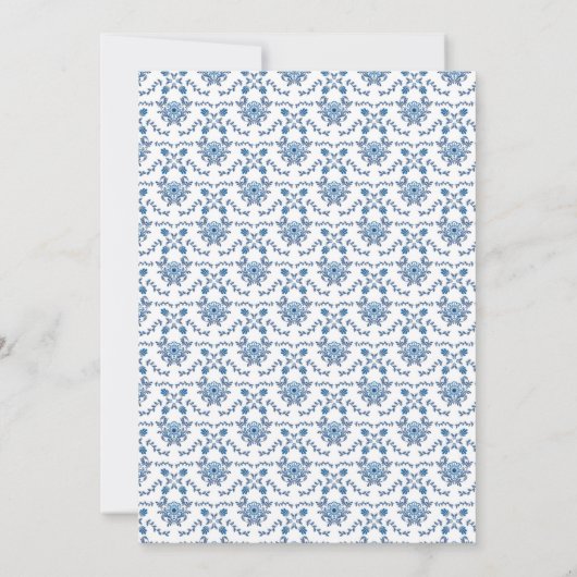 Chinoiserie Blue White 50. Hochzeitstag Einladung (Rückseite)