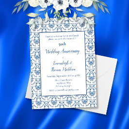 Chinoiserie Blue White 50. Hochzeitstag Einladung