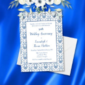 Chinoiserie Blue White 50. Hochzeitstag Einladung