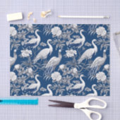 Chinoiserie Blue White Birds Malerei Decoupage Seidenpapier (Handwerk)