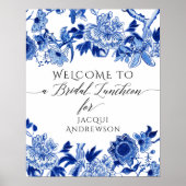 Chinoiserie Blue White Bridal Luncheon Willkommen Poster