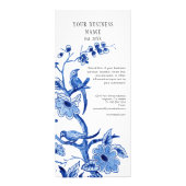 Chinoiserie Blue White Business Price List Werbekarte (Hinten)
