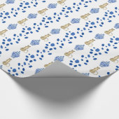 Chinoiserie Blue & White Cheetah Geschenkartikel W Geschenkpapier (Ecke)