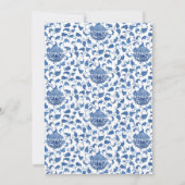 Chinoiserie Blue & White Diaper Wipes Baby Dusche Einladung (Rückseite)