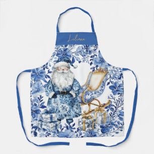Chinoiserie Blue White Flora Weihnachten Schürze
