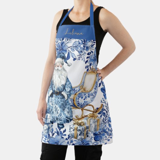 Chinoiserie Blue White Flora Weihnachten Schürze (InSitu)