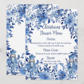Chinoiserie Blue White Floral Nutcracker Soldiers Menükarte (Vorne/Hinten)