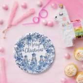 Chinoiserie Blue White Floral Nutcracker Soldiers Pappteller (Party)