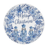 Chinoiserie Blue White Floral Nutcracker Soldiers Schneidebrett (Vorderseite)