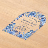 Chinoiserie Blue White Floral Nutcracker Weihnacht Acryleinladungen (Ablage )