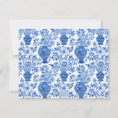 Chinoiserie Blue & White Ginger Jar Floral Vases Mitteilungskarte (Rückseite)