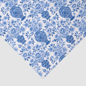 Chinoiserie Blue & White Ginger Jar Floral Vases Seidenpapier (Ausschnitt)