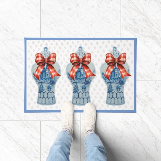 Chinoiserie Blue White Ginger Jar Rug Doormat Fußmatte (Indoor)