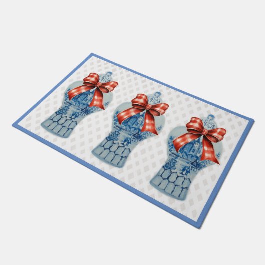 Chinoiserie Blue White Ginger Jar Rug Doormat Fußmatte (Schrägansicht)