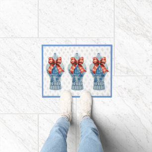Chinoiserie Blue White Ginger Jar Rug Doormat Fußmatte