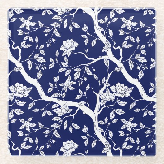 Chinoiserie Blue & White Glasuntersetzer (Vorderseite)