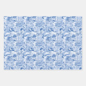 Chinoiserie Blue & White Pagodas Geschenkpapier Set (Vorderseite 2)