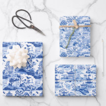 Chinoiserie Blue & White Pagodas
