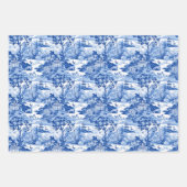 Chinoiserie Blue & White Pagodas Ginger Jars Birds Geschenkpapier Set (Vorderseite 3)